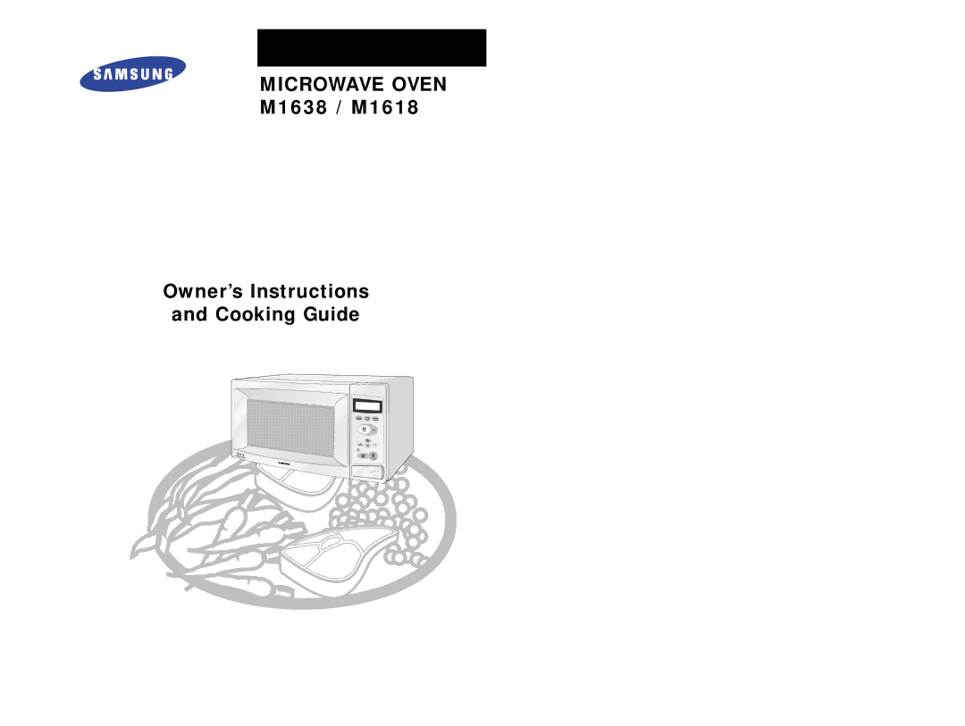 Samsung M1618-U/XEG, M1618/XEG manual Microwave Oven 