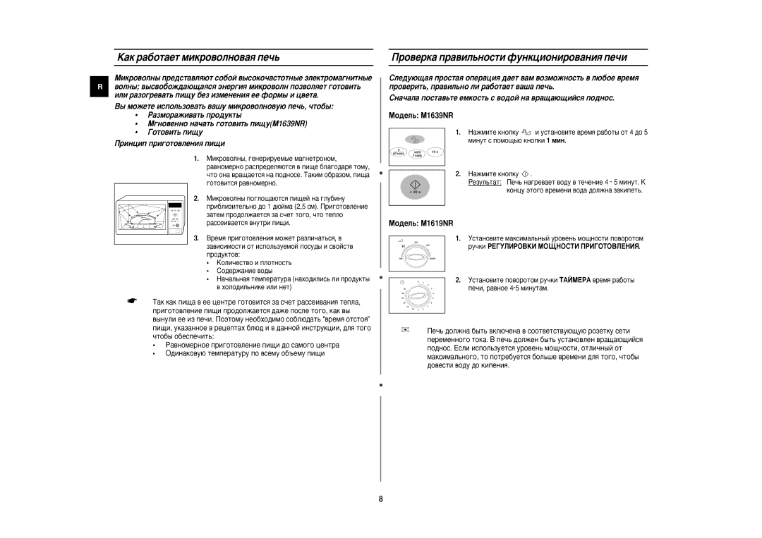 Samsung M1619NR/BWT manual ‡Í ‡·ÓÚ‡ÂÚ ÏËÍÓ‚ÓÎÌÓ‚‡ﬂ ÔÂ˜¸, Ó‚ÂÍ‡ Ô‡‚ËÎ¸ÌÓÒÚË ÙÛÌÍˆËÓÌËÓ‚‡ÌËﬂ ÔÂ˜Ë, Éóúó‚Ëú¸ Ôë˘Û 