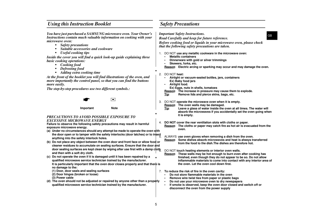 Samsung M1630N/BOL manual Using this Instruction Booklet, Safety Precautions, Do not heat 