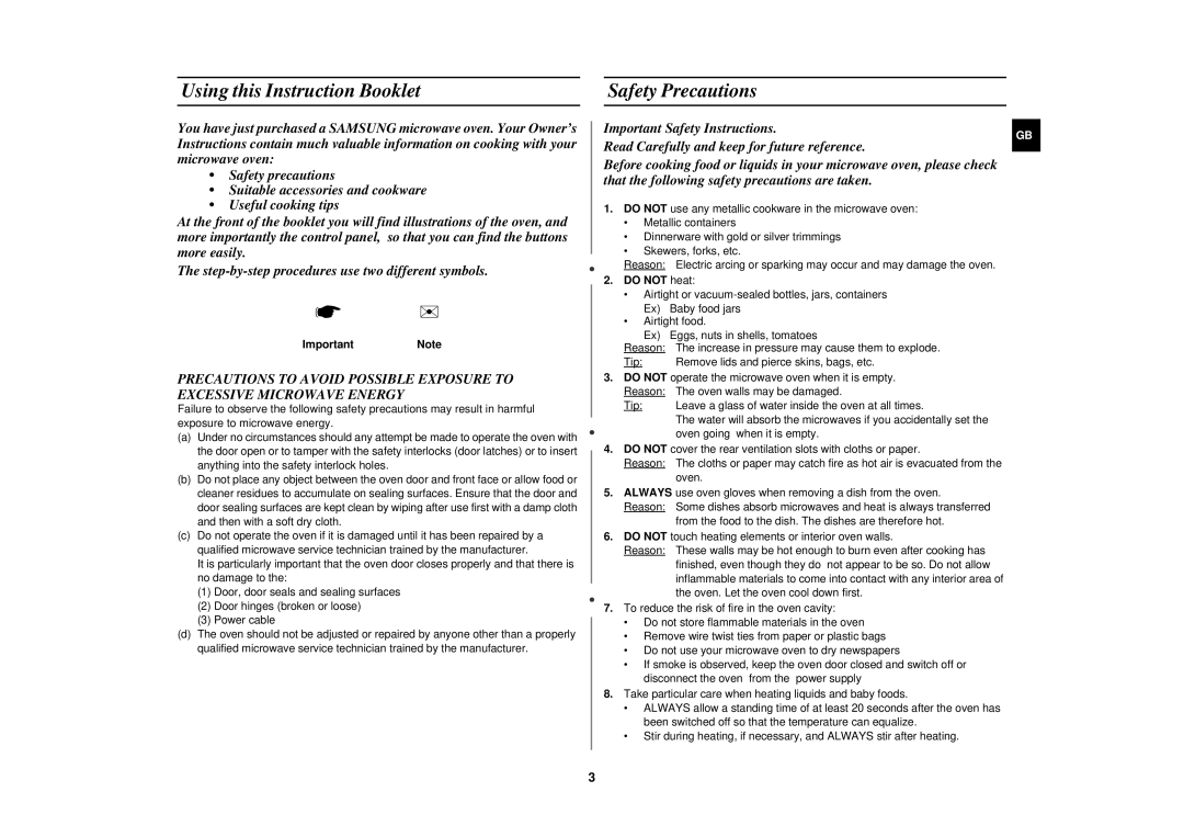 Samsung M1712/LIB, M1712N/ERP, M1712N/LIB Using this Instruction Booklet, Safety Precautions, ImportantNote, Do not heat 