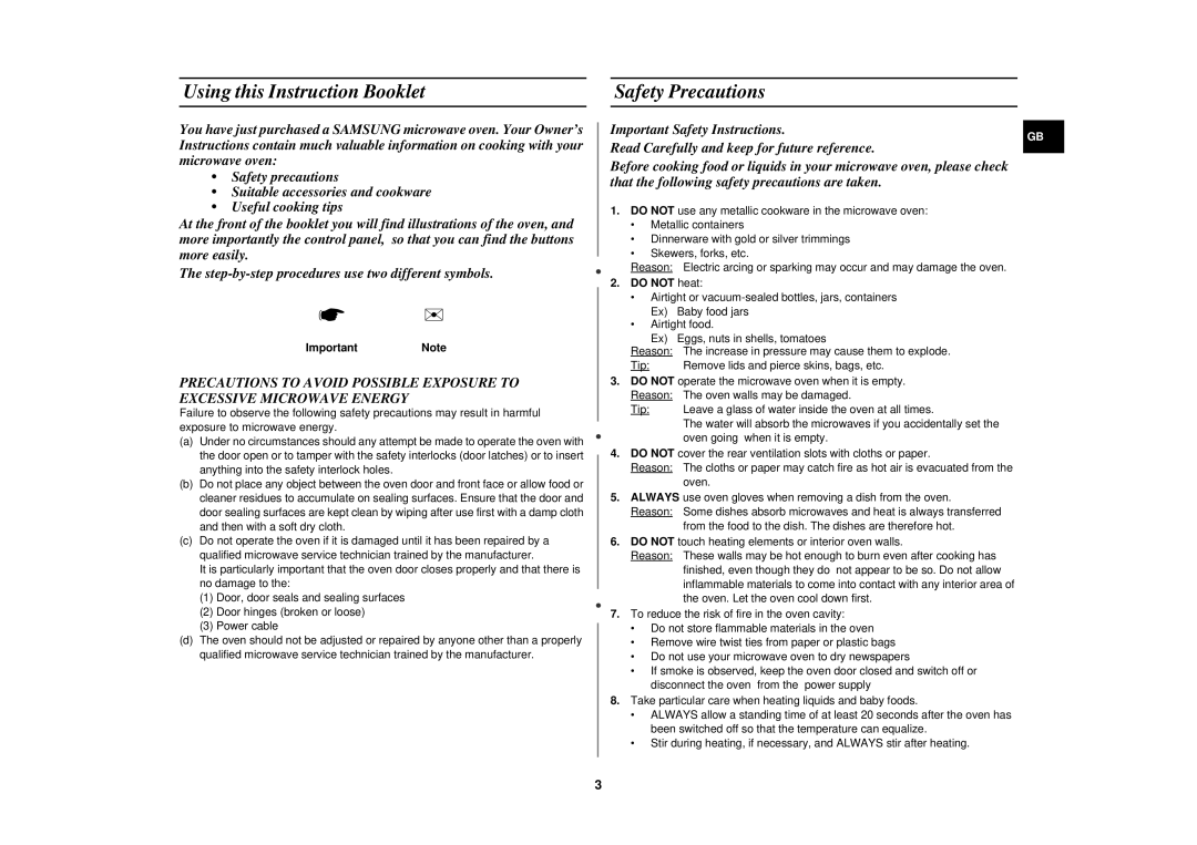 Samsung M1712N/LIB, M1712N/GEN, M1712N/XEH Using this Instruction Booklet, Safety Precautions, ImportantNote, Do not heat 