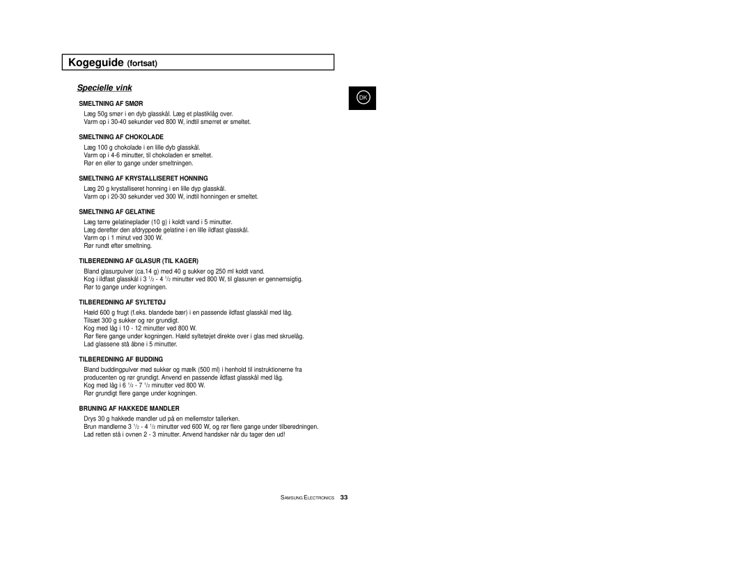 Samsung M1733/NSI, M1713/NSI manual Specielle vink 