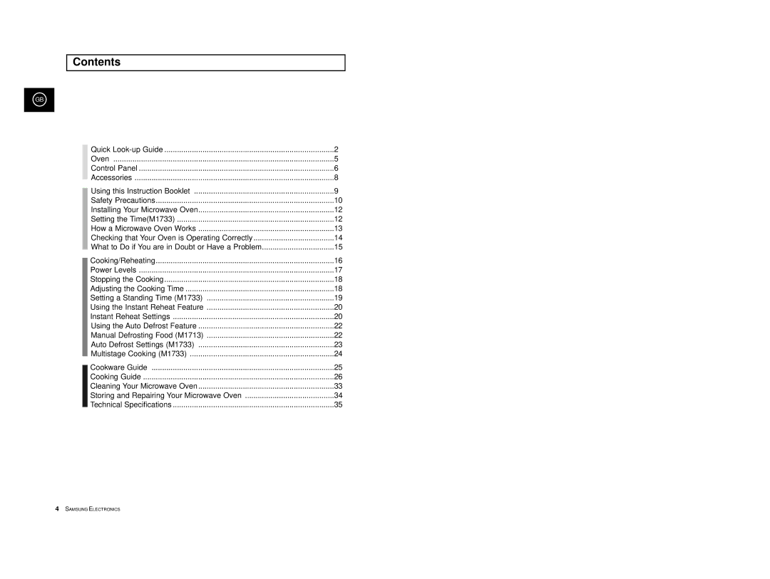 Samsung M1713/NSI, M1733/NSI manual Contents 