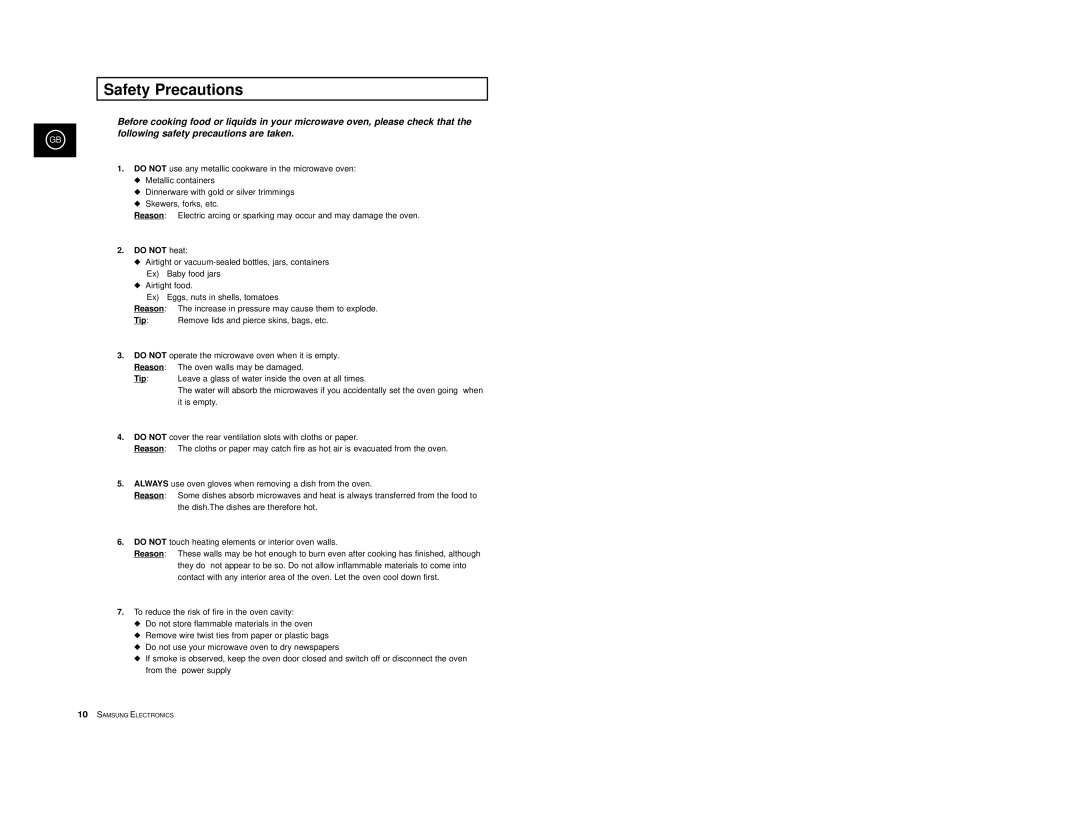 Samsung M1713/NSI, M1733/NSI manual Safety Precautions, Do not heat, Reason, Tip 