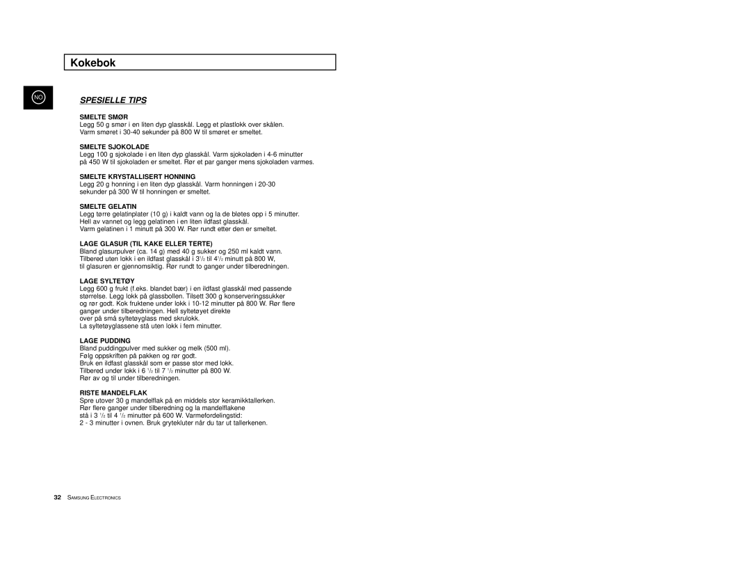 Samsung M1713/NSI, M1733/NSI manual Spesielle Tips 