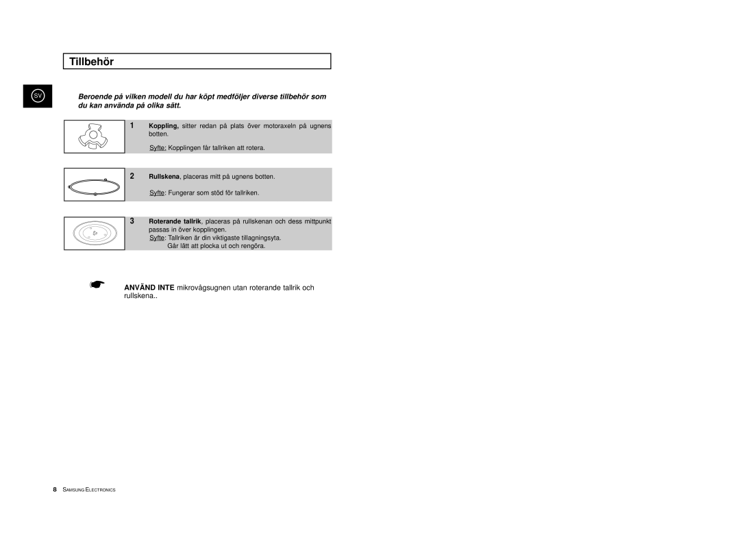 Samsung M1713/NSI, M1733/NSI manual Tillbehör, Du kan använda på olika sätt 