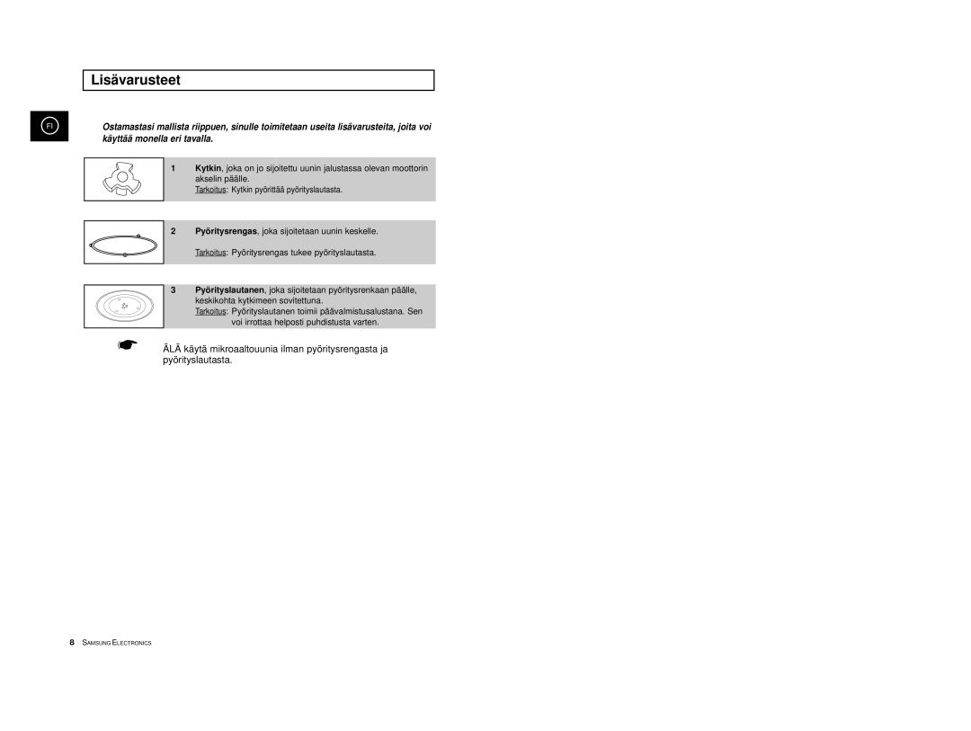 Samsung M1713/NSI, M1733/NSI manual Lisävarusteet, Käyttää monella eri tavalla 