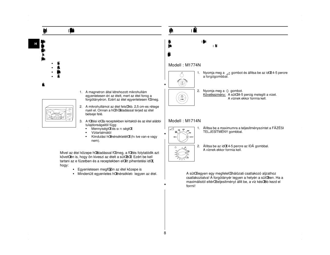 Samsung M1714N/XEH manual Állítsa be a maximumra a teljesítményszintet a Fãzési, Teljesítmény gombbal 