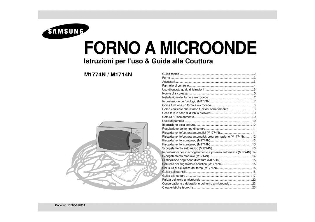 Samsung M1714N/XET manual Forno a Microonde 