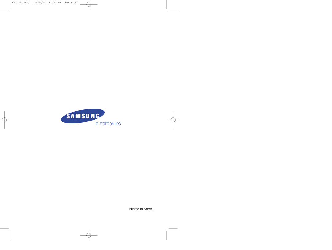 Samsung M1716 manual Electronics 