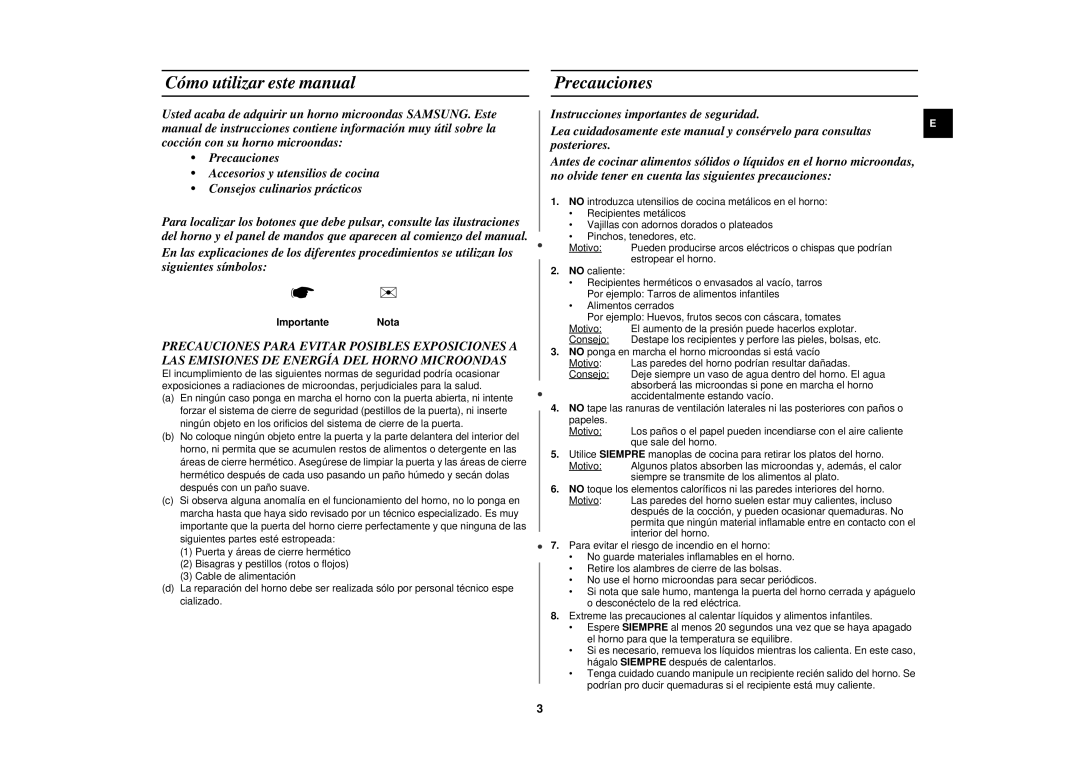 Samsung M1719N/XEC, M1719N-S/DOR, M1719N/DOR Cómo utilizar este manual, Precauciones, ImportanteNota 