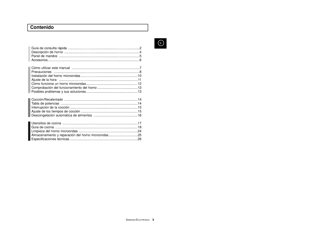 Samsung M1727-X/XEC, M1727-XGR/XEC, M1727-XB/XEC, M1727-XD/XEC manual Contenido 