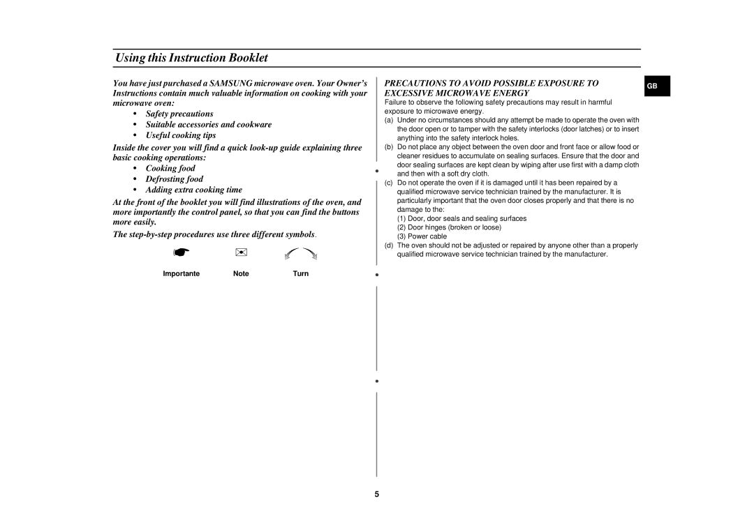 Samsung M1727N/XEE, M1727N-S/XEG, M1727N/XEG manual Using this Instruction Booklet, Importante 