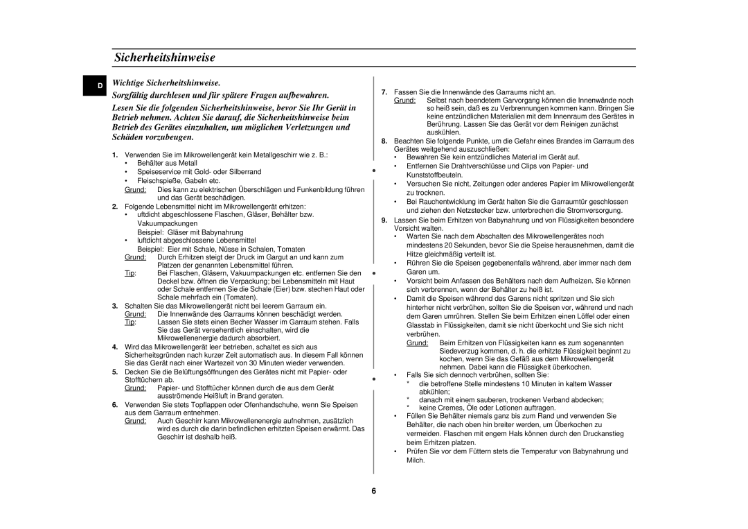 Samsung M1727N-S/XEG, M1727N/XEG, M1727N/XEE manual Sicherheitshinweise 