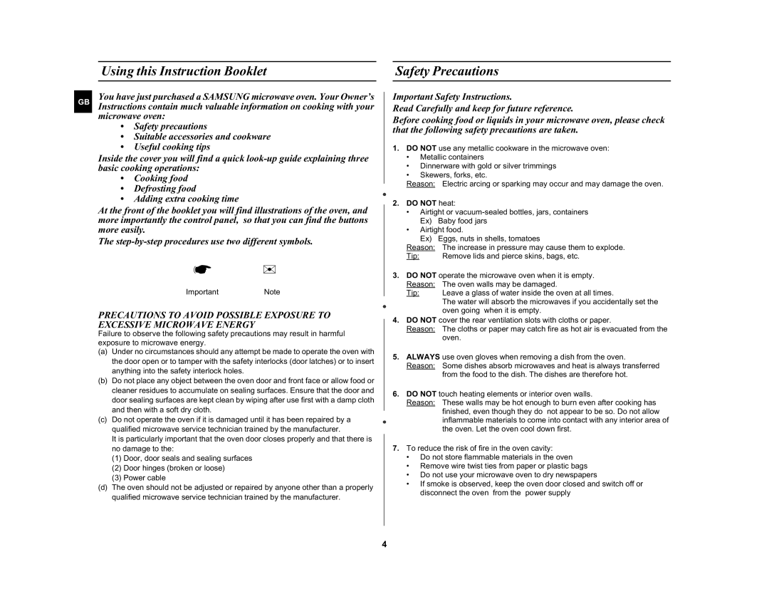 Samsung M1732N manual Using this Instruction Booklet, Safety Precautions, Do not heat 