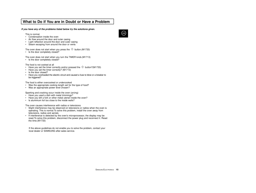 Samsung M1713, M1733 manual What to Do if You are in Doubt or Have a Problem, This is normal 