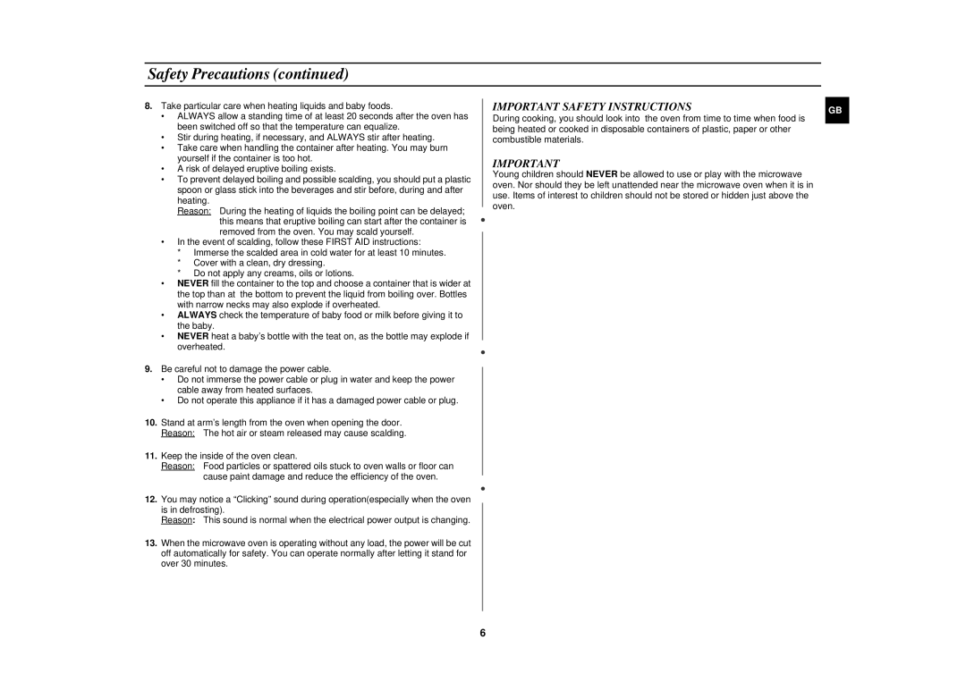 Samsung M1733N/PEL manual Important Safety Instructions 