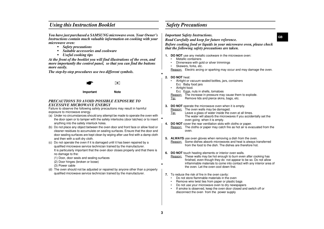 Samsung M1736N/BOL, M1736N/ERP, M1736N/SAM Using this Instruction Booklet, Safety Precautions, ImportantNote, Do not heat 