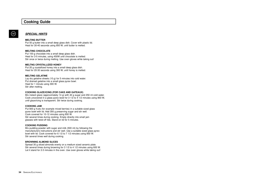 Samsung M1714, M1774 manual Special Hints 