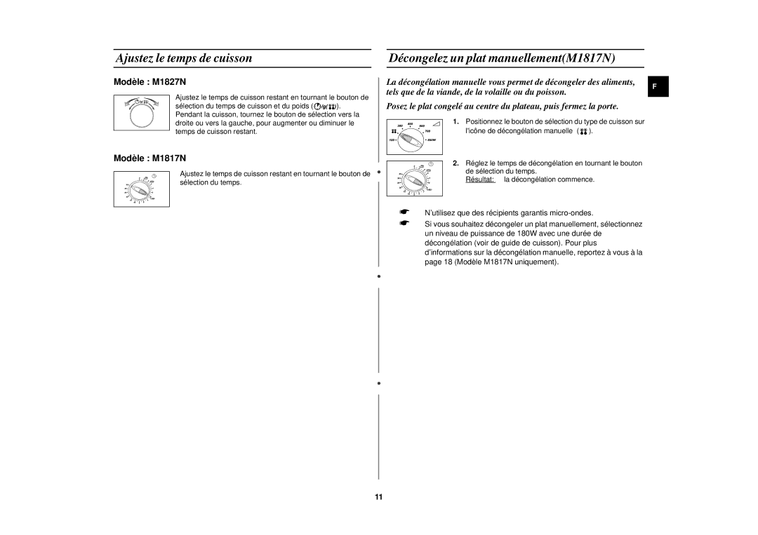 Samsung M1817N-M/XEF, M1817N/XEF, M1817N-Y/XEF, M1817N-V/XEF, M181DN-Y/XEF, M1817N-YX/XEF manual Modèle M1827N 