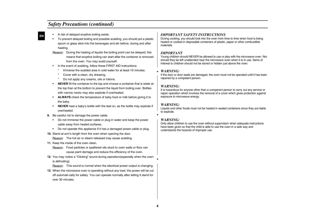 Samsung M181DN/NIG manual Important Safety Instructions 