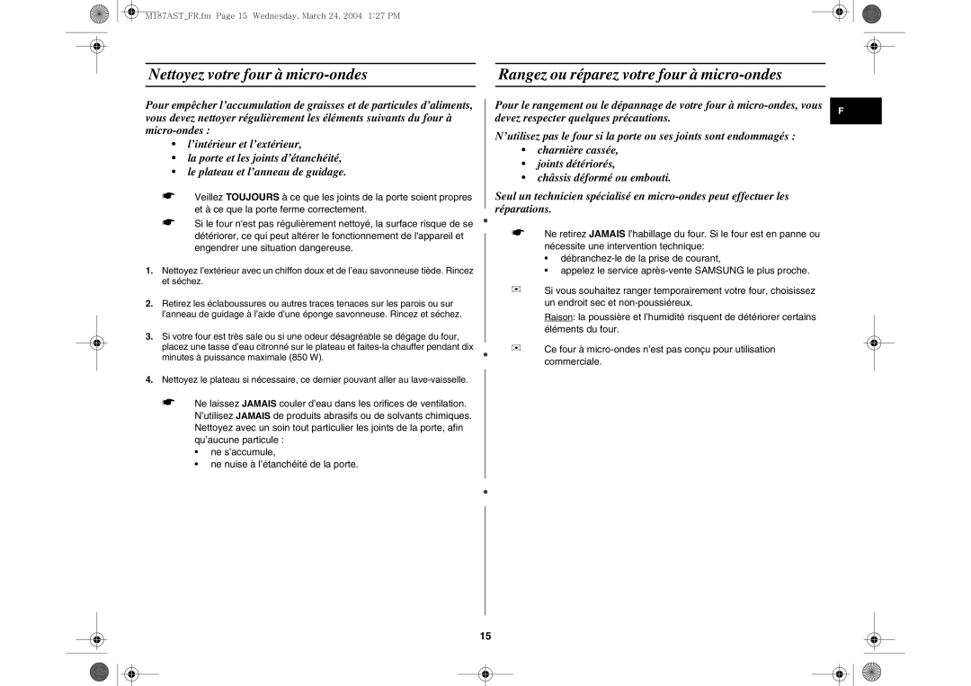 Samsung M187AST/XEG, M187AST/XEF manual 