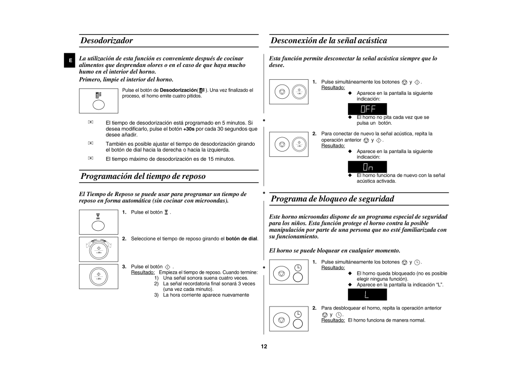 Samsung M187DN/XEC manual Desodorizador Desconexión de la señal acústica, Programación del tiempo de reposo 