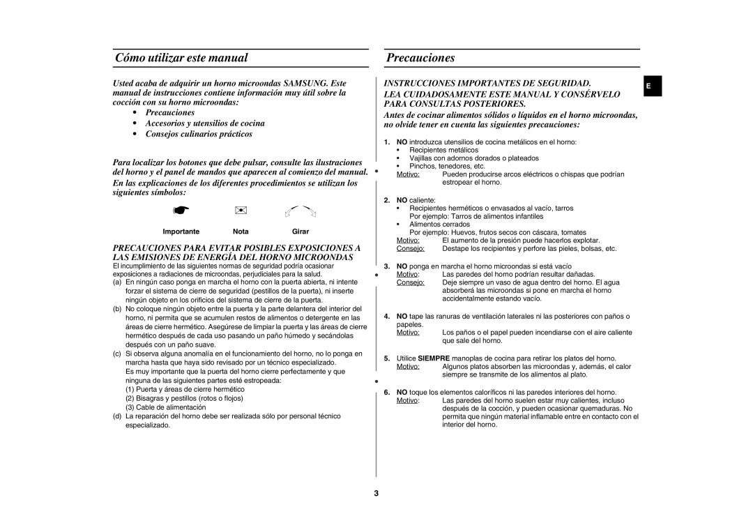 Samsung M187DN/XEC Cómo utilizar este manual Precauciones, Importante Nota 