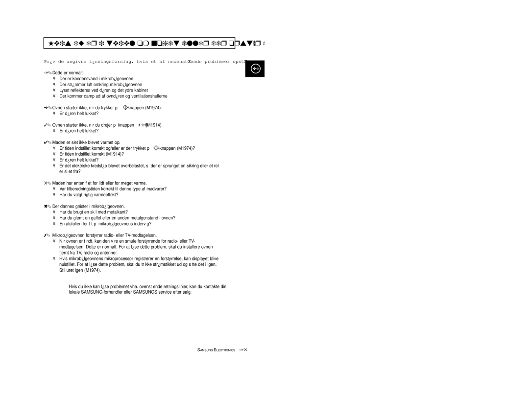 Samsung M1974, M1914 manual Hvis du er i tvivl om noget eller der opstår et problem 