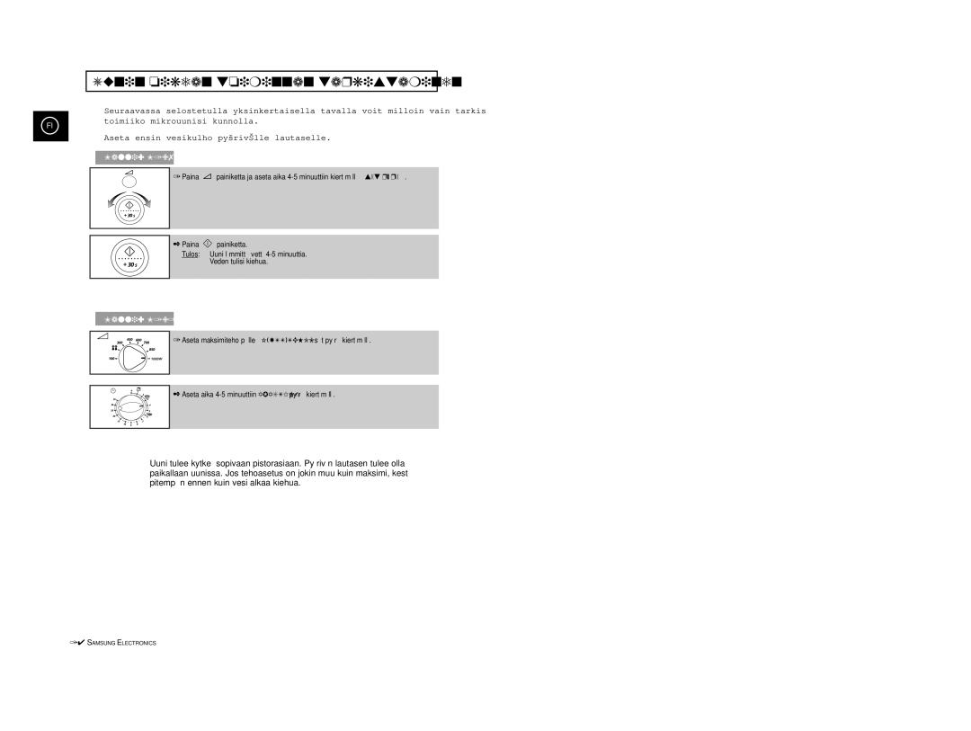 Samsung M1914 manual Uunin oikean toiminnan tarkistaminen, Malli M1974 