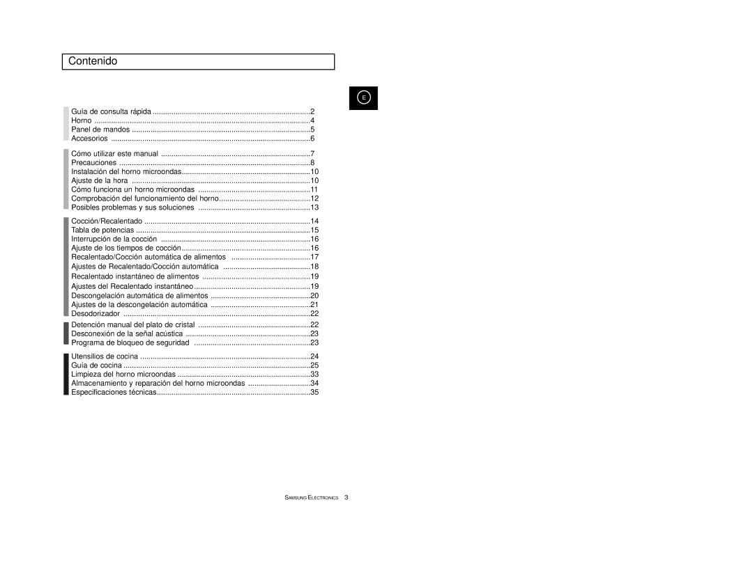 Samsung M1914/XEC manual Contenido 