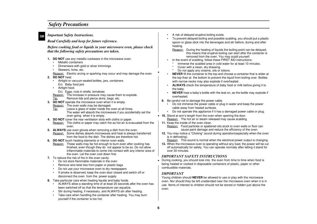 Samsung M1917N, M1927N manual Safety Precautions, Important Safety Instructions, Do not heat 