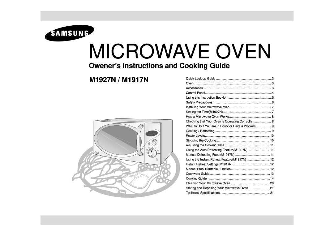 Samsung manual Owener’s Instructions and Cooking Guide, M1927N / M1917N, How a Microwave Oven Works 