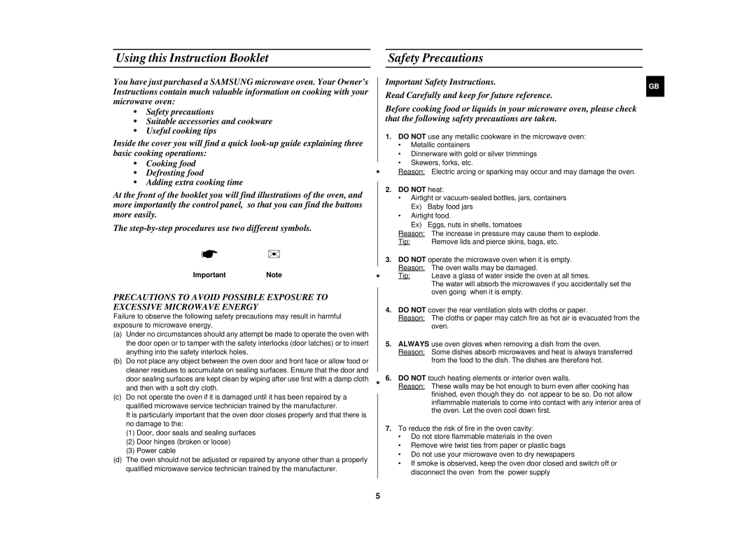 Samsung M1913N, M1933N manual Using this Instruction Booklet, Safety Precautions, ImportantNote, Do not heat 