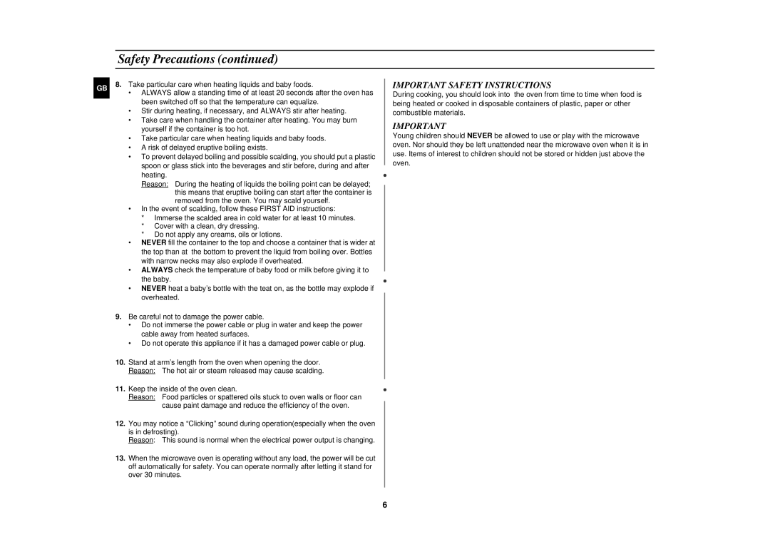 Samsung M1933N, M1913N manual Important Safety Instructions 