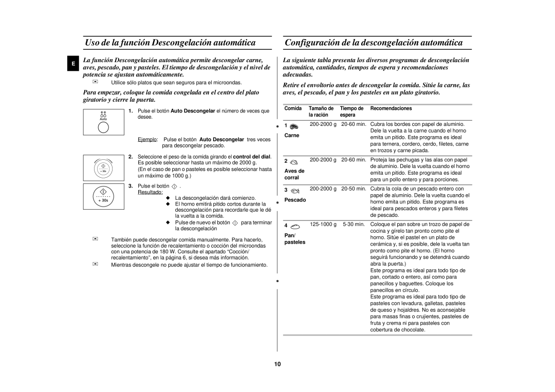 Samsung M197DF-5/XEC, M197DF/XEC manual Uso de la función Desc ongelación automática 