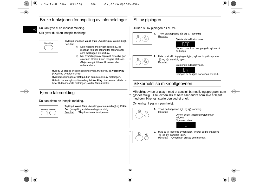 Samsung M197DF-5/XEE manual Bruke funksjonen for avpilling av talemeldinger, Fjerne talemelding, Slå av pipingen 