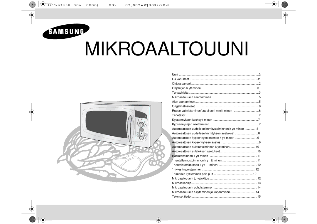 Samsung M197DF-5/XEE manual Mikroaaltouuni 