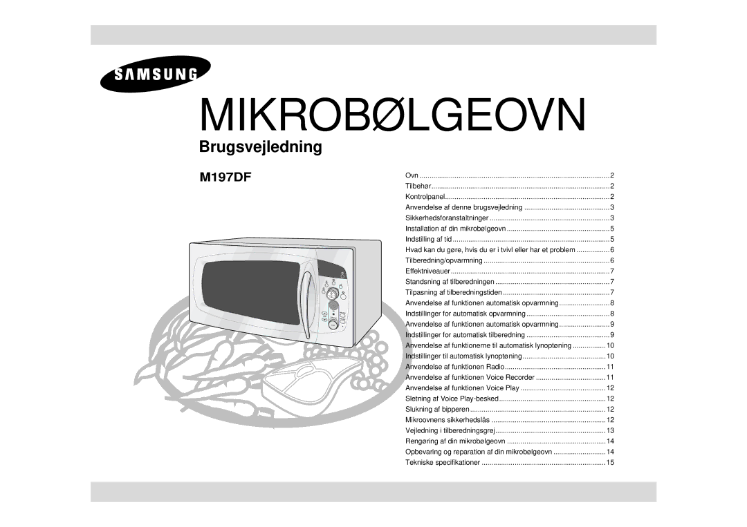 Samsung M197DF-5/XEE manual Mikrovågsugn 