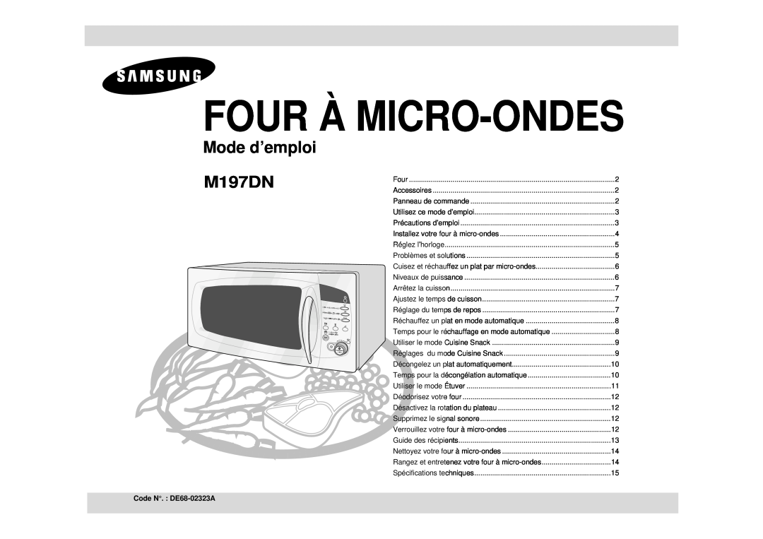 Samsung M197DN/XEF, M197DN-5/XEF manual Four À Micro-Ondes, Mode d’emploi 