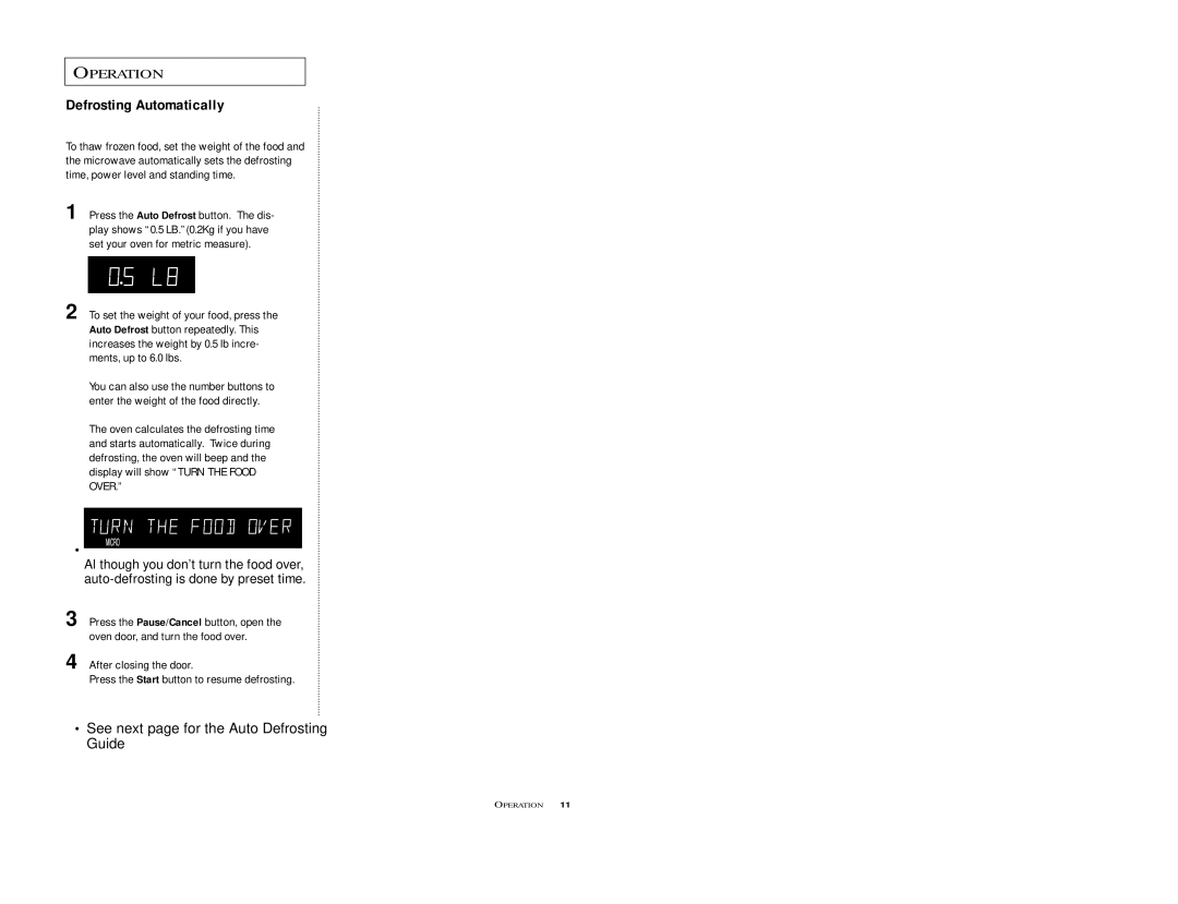 Samsung M1D8SCE, M198SCE owner manual Defrosting Automatically 