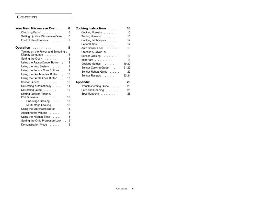 Samsung M1D8SCE, M198SCE owner manual Your New Microwave Oven, Operation, Cooking Instructions, Appendix 