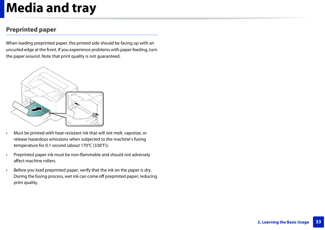 Samsung M202x manual Preprinted paper 