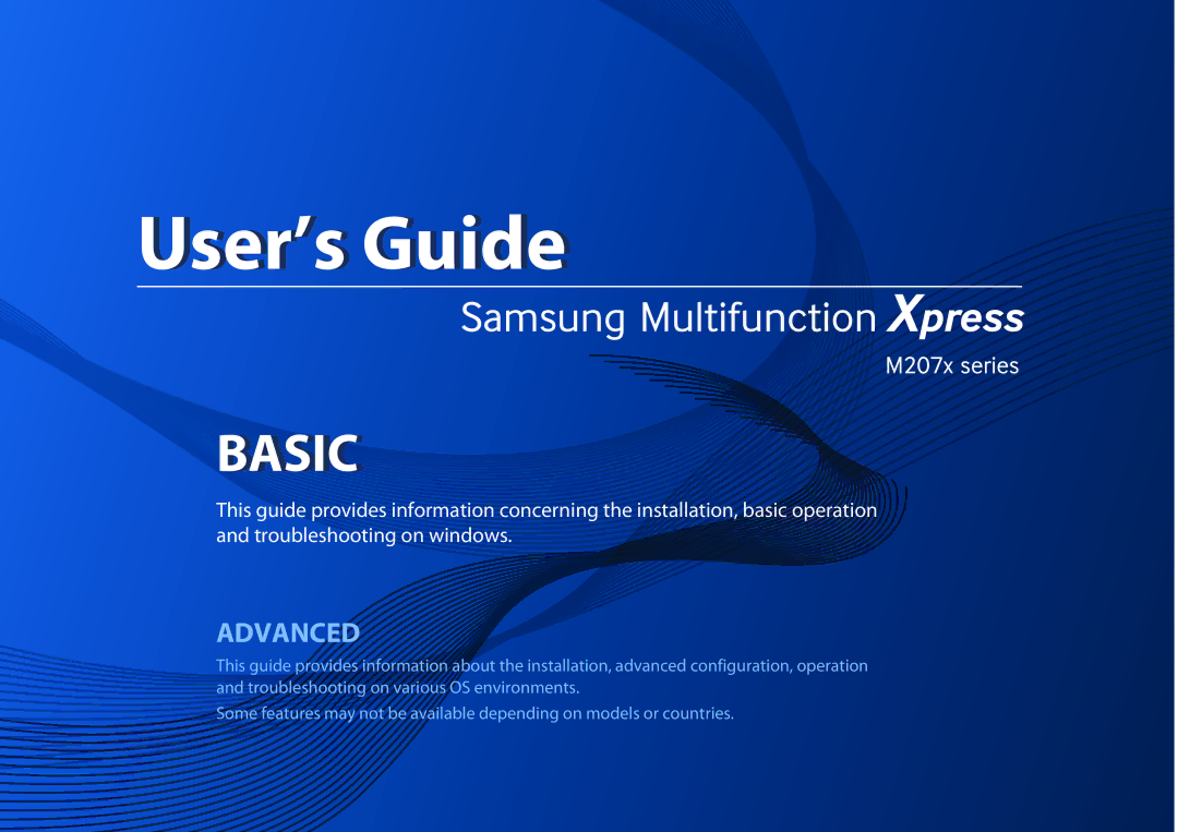 Samsung M207x manual User’s Guide 