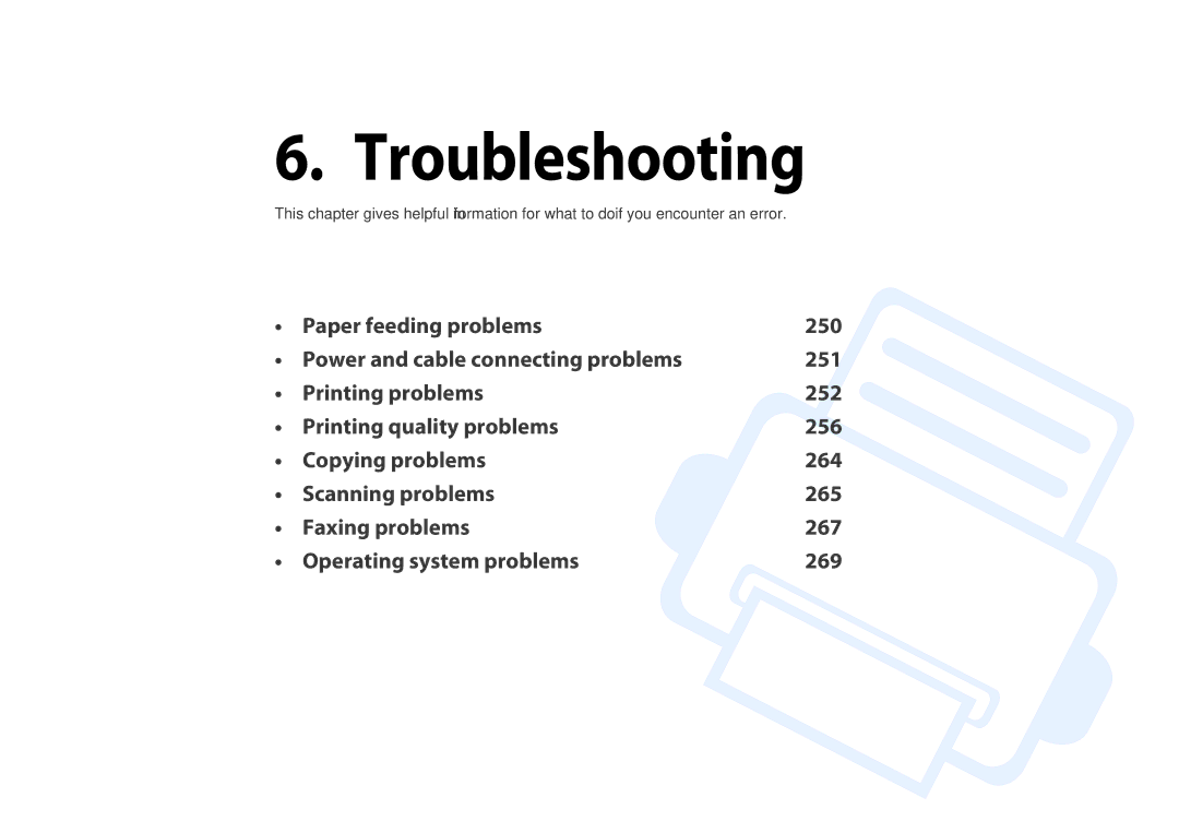 Samsung M207x manual Troubleshooting 