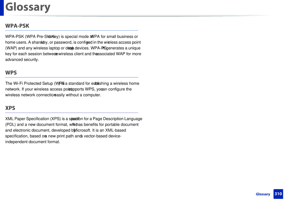 Samsung M207x manual Wpa-Psk 