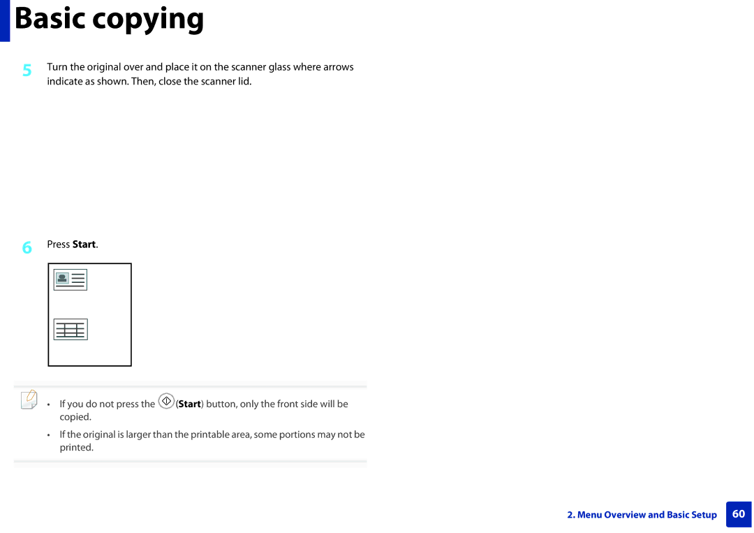 Samsung M207x manual Basic copying 