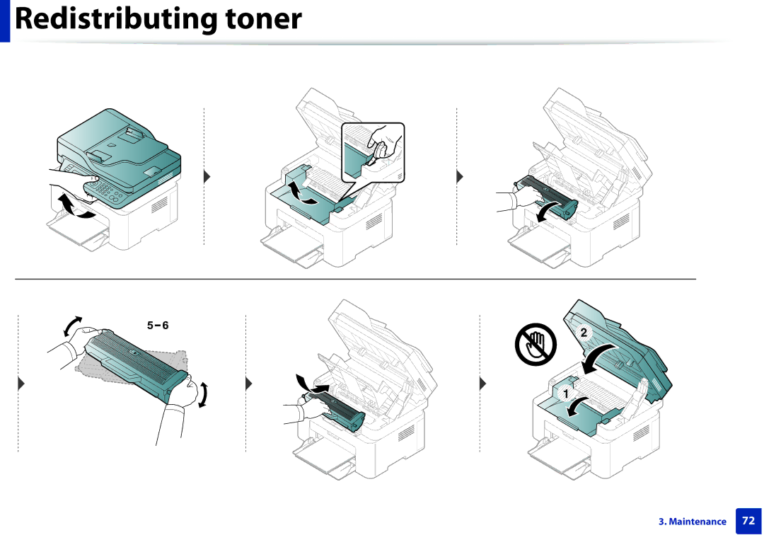 Samsung M207x manual Redistributing toner 