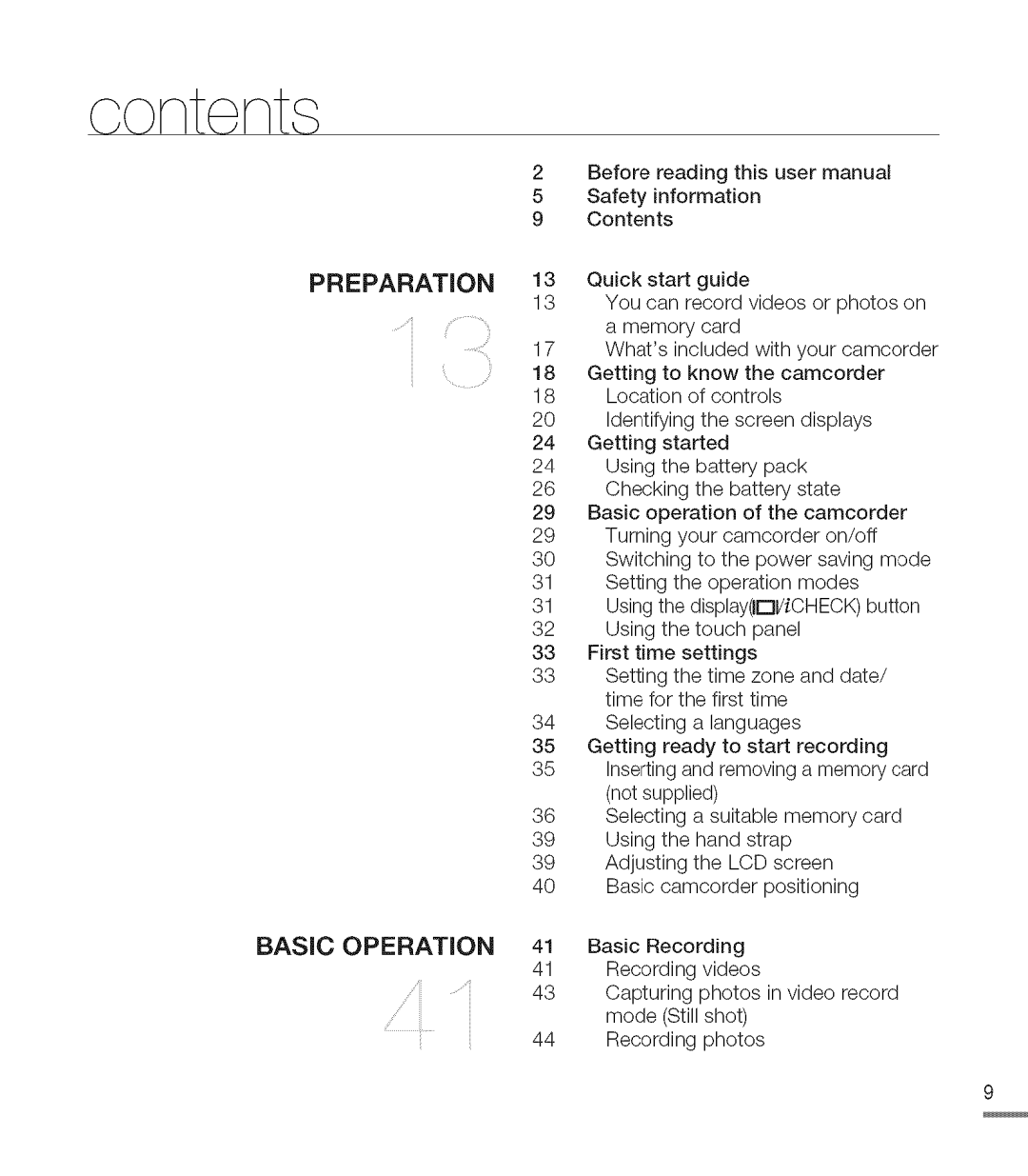 Samsung M20SN, M20BN user manual Content 