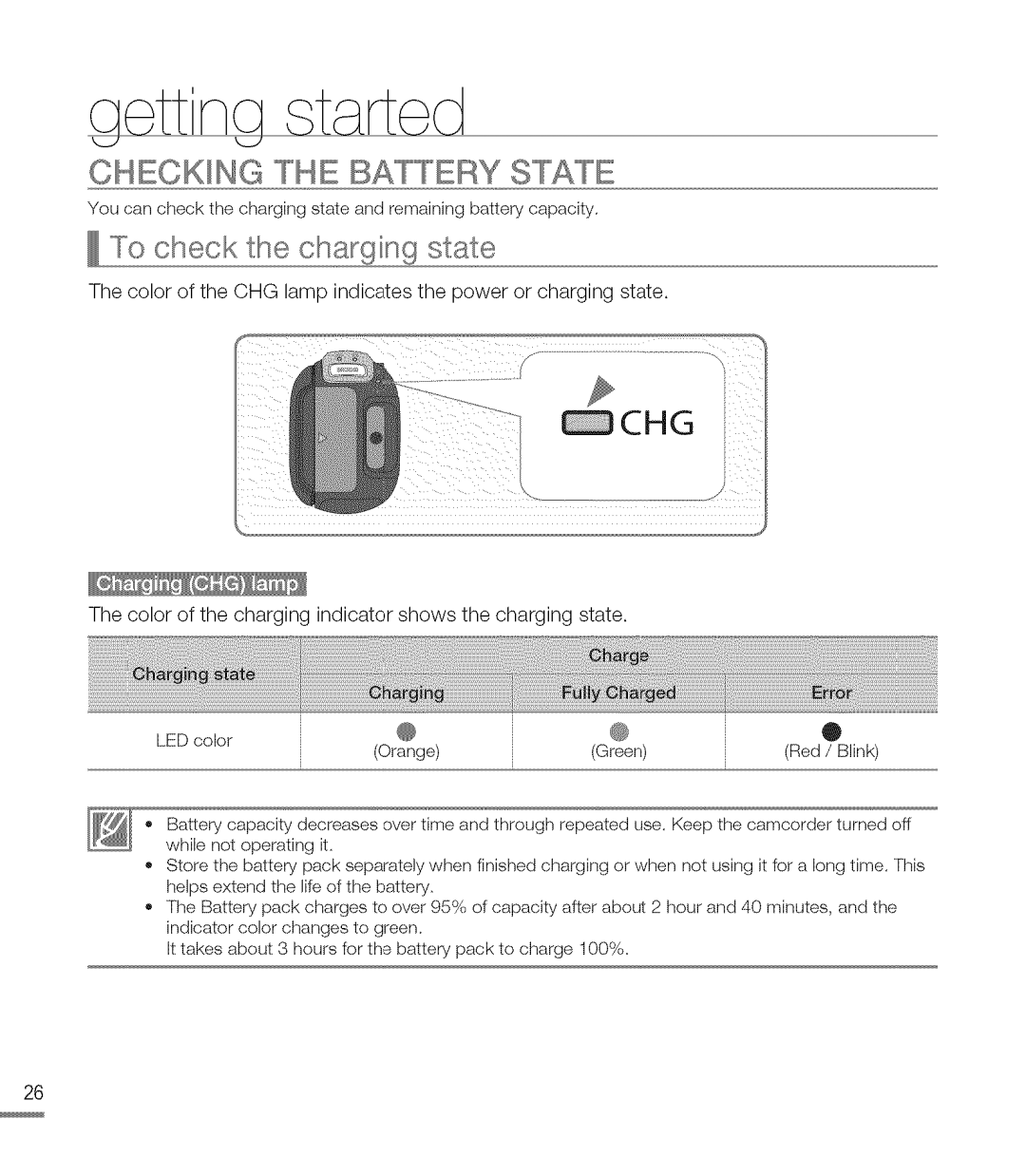 Samsung M20BN, M20SN user manual Checking the Battery State, To check the charging state 